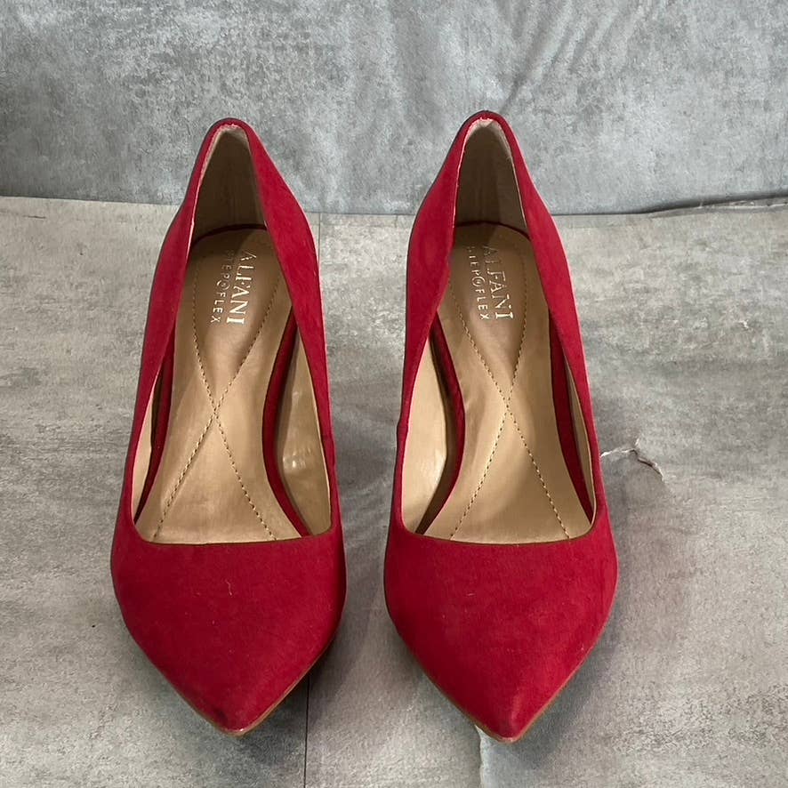 ALFANI Step 'N Flex Women's Red Jensonn Block-Heel Pointed-Toe Pumps SZ 6