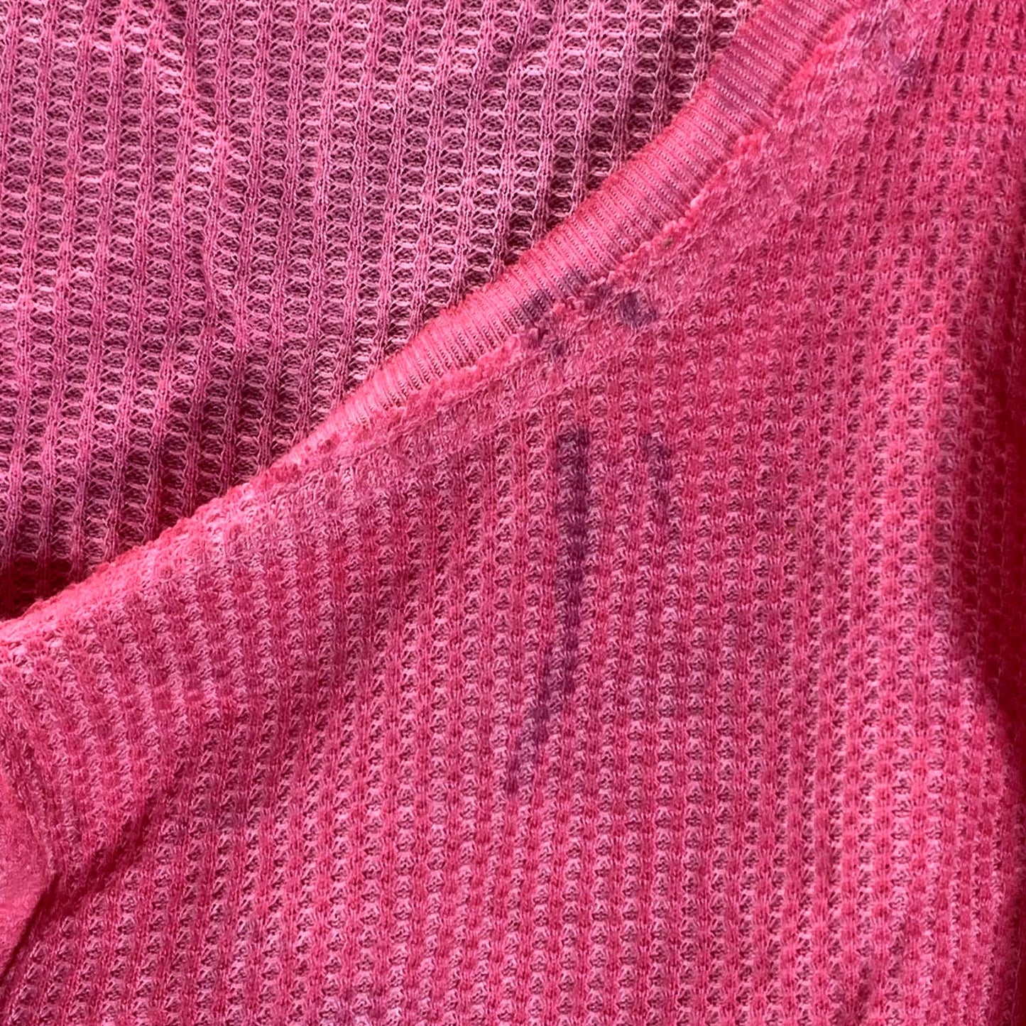 SUNDWOWN By Splendid Juniors' Hot Pink Solana Thermal Ribbed-Edge Top SZ M