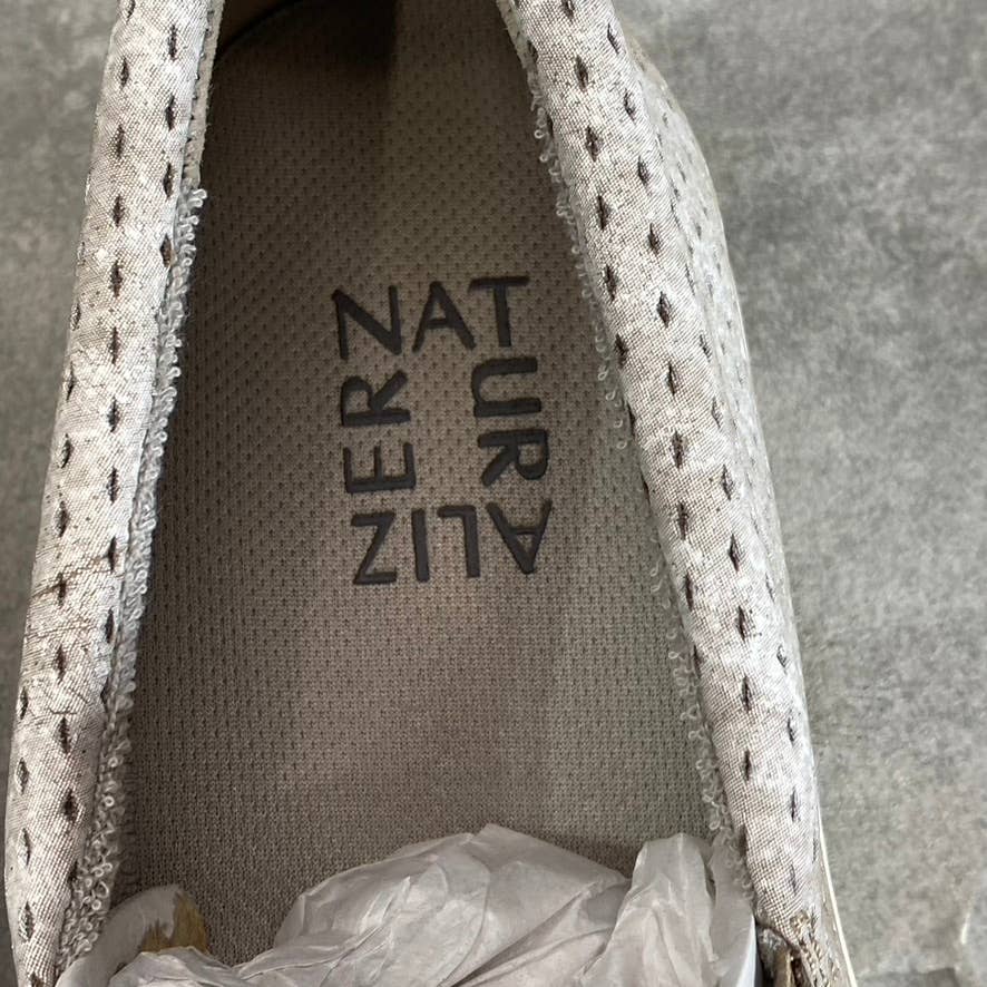 NATURALIZER Women's Mineral Taupe Leather Aileen Round-Toe Perforated Sneakers