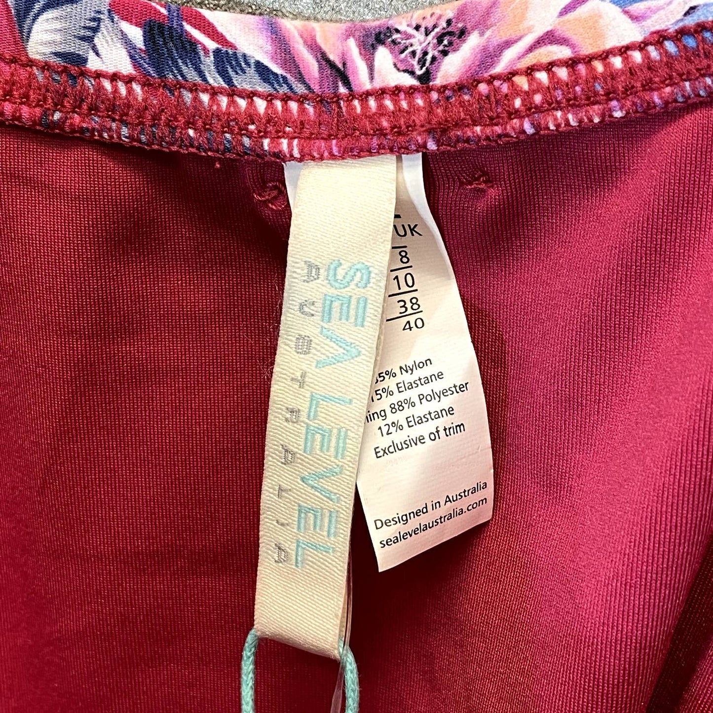 SEA LEVEL AUSTRALIA Women's Rose Bahamas Twist Front Bandeau Tankini SZ 8
