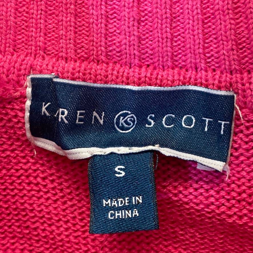KAREN SCOTT Women's Magenta Solid Ribbed Turtleneck Pullover Sweater SZ S