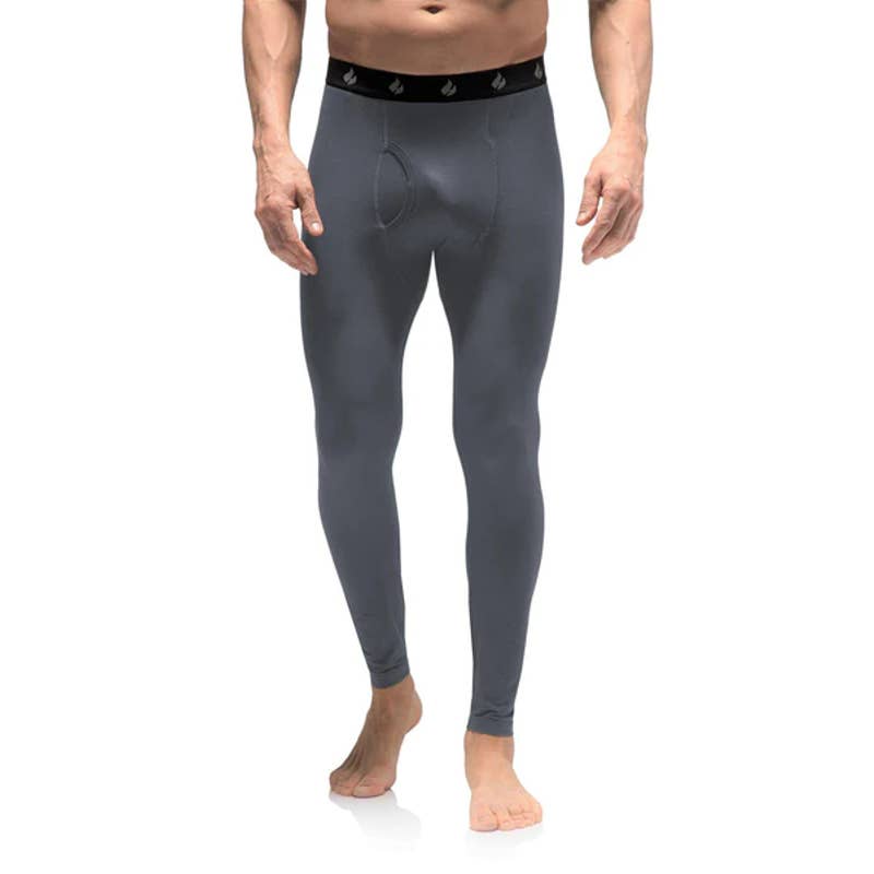 HEAT HOLDERS Men's Iron Grey Ultra Lite Stretch Thermal Pants SZ M