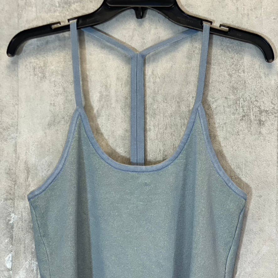 WAYF '98 Women's Plus Size Oasis Blue Deep Scoop Neck T-Strap Bodysuit SZ 2X