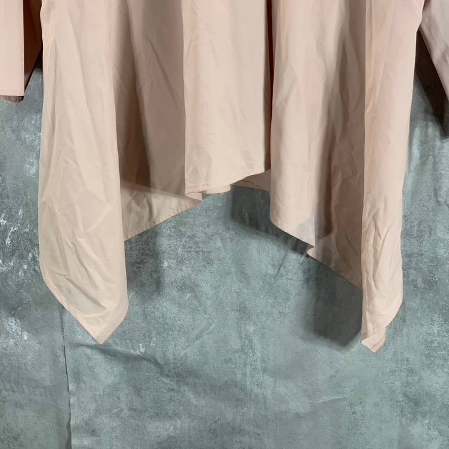 ALFANI Women's Top Prairie Rose Round-Neck 3/4 Sleeve Asymmetrical Hem Top SZ L