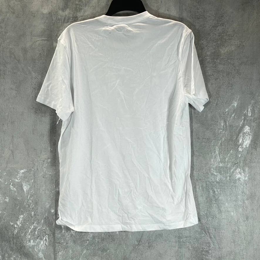 CALVIN KLEIN Men's Brilliant White Monogram Logo Graphic Crewneck T-Shirt SZ M