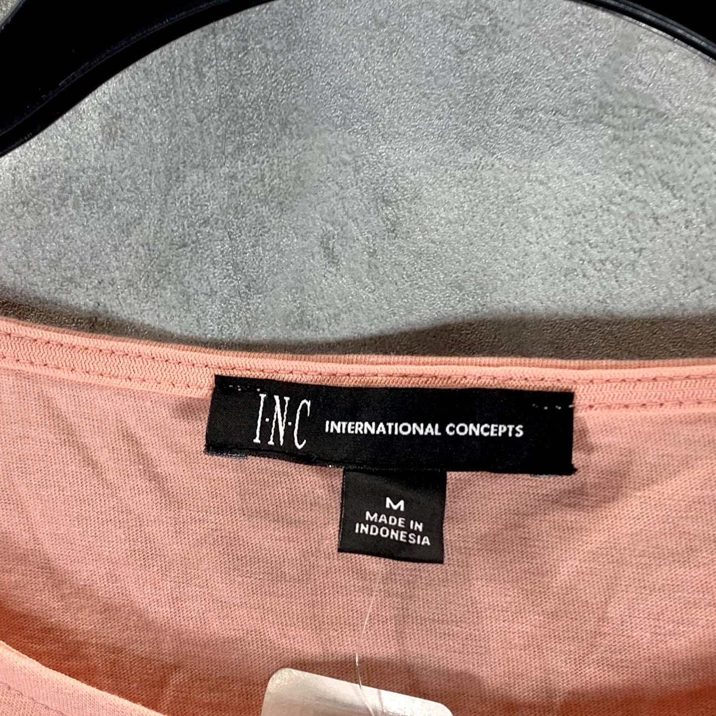 INC INTERNATIONAL Mango Beach Smocked Waist Crewneck Short Sleeve Top SZ M