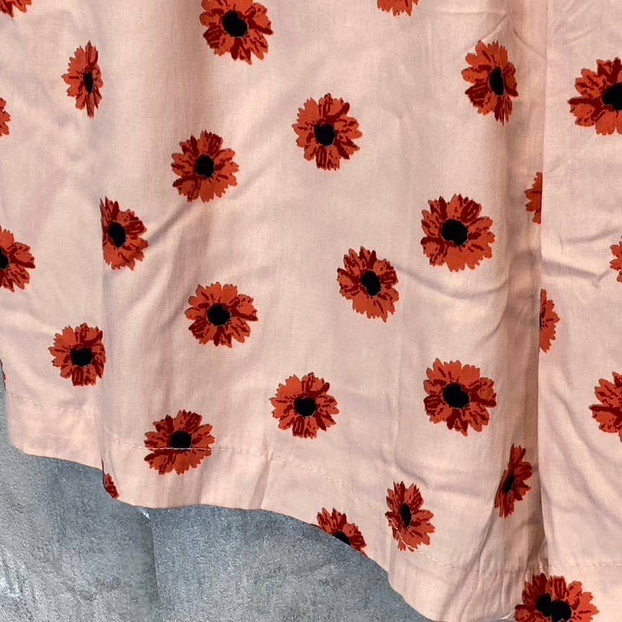 ABOUND Women's Plus Size Pink Daisy Dots Easy Flowy Lightweight Elastic Waist Pull-On Shorts SZ 1X