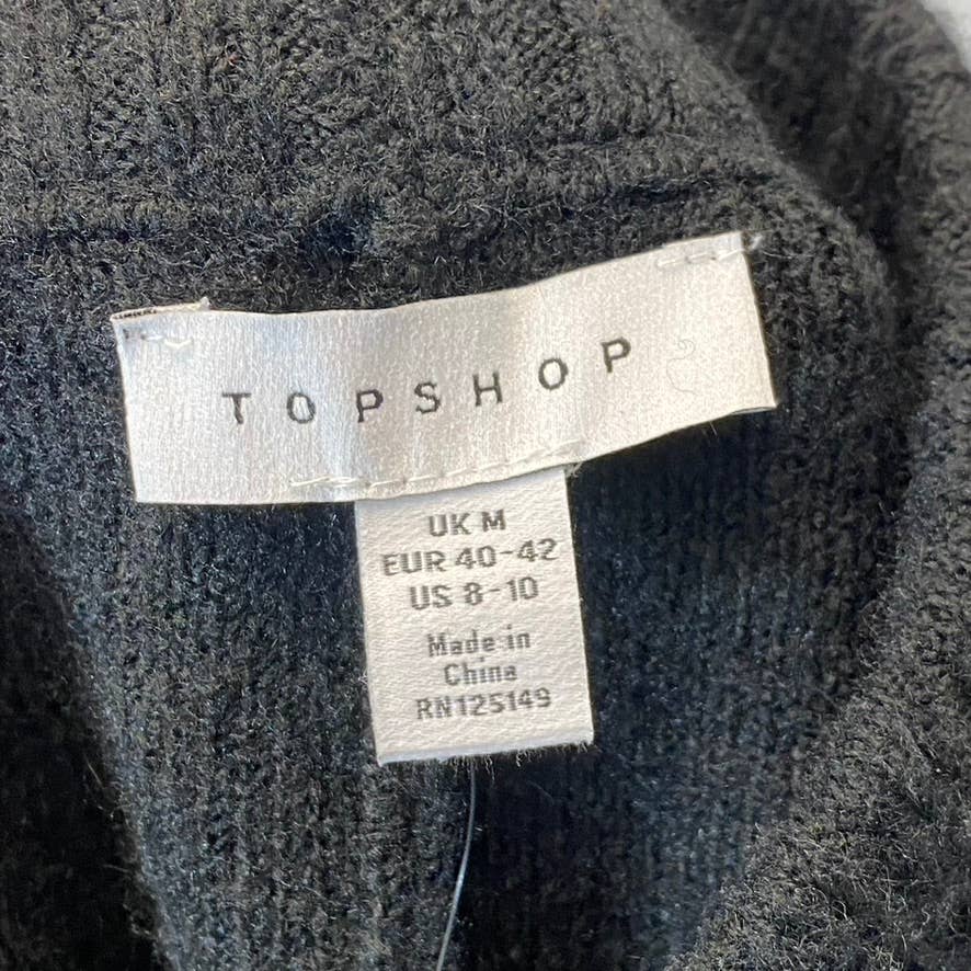 TOPSHOP Women's Solid Black Micro Knit High-Rise Ribbed Elastic Pull-On Bike Shorts SZ 8-10