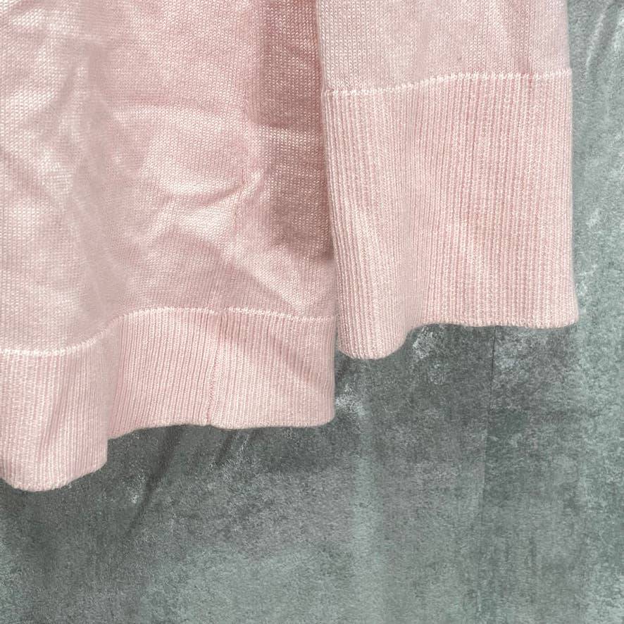 KAREN SCOTT Blush Long Sleeve Open Front Two-Pocket Cardigan SZ M