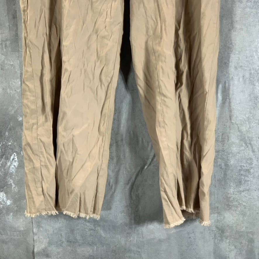 INC INTERNATIONAL Women's Toasted Twine Belted Frayed-Hem Culottes Pants SZ 4
