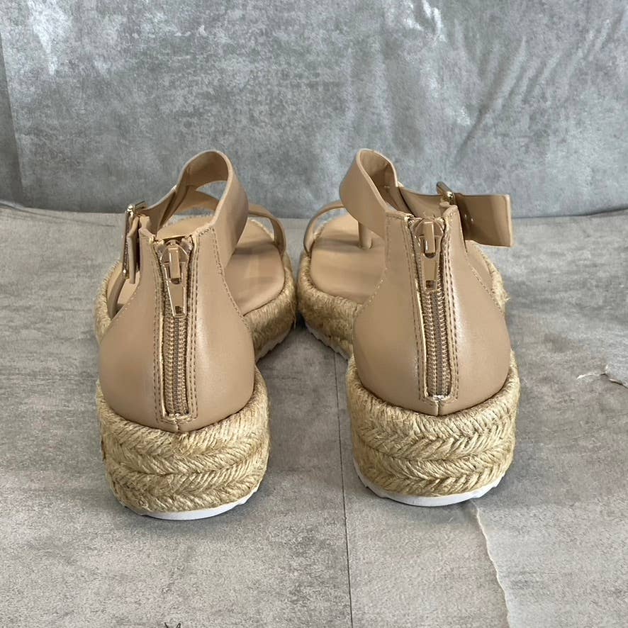 ALFANI Step 'N Flex Nude Moira Toe-Ring Espadrille Wedge Sandals SZ 7.5