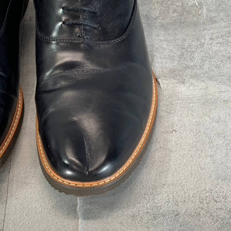 STEVE MADDEN Men's Black Nunan Round-Toe Lace-Up Oxfords SZ 11.5