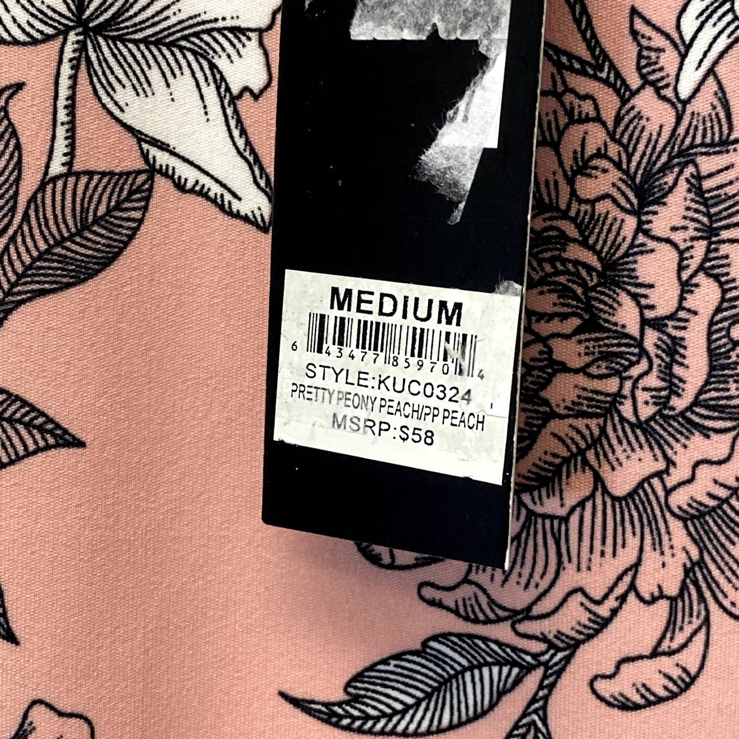 KAY UNGER Women's Pretty Peony Peach Floral Print High-Rise Capri Leggings SZ M