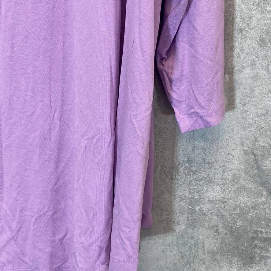 JM COLLECTION Women's Plus Size Crocus Petal Scoopneck 3/4 Sleeve Top SZ 3X