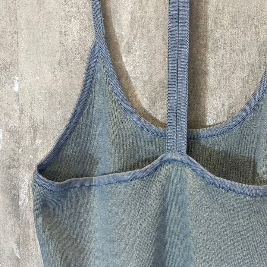 WAYF '98 Women's Plus Size Oasis Blue Deep Scoop Neck T-Strap Bodysuit SZ 2X