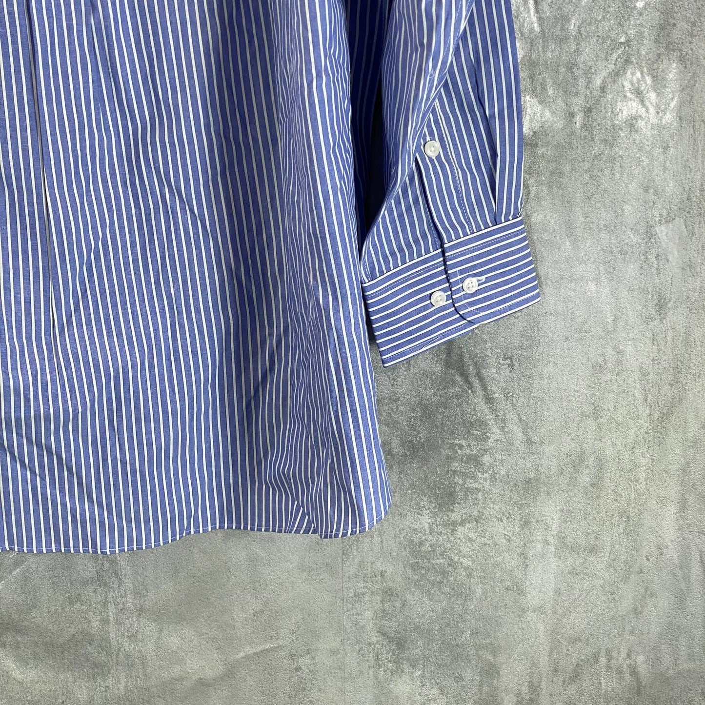 CLUB ROOM Men's Blue Striped Regular-Fit Button-Up Dress Shirt SZ 17 32/33