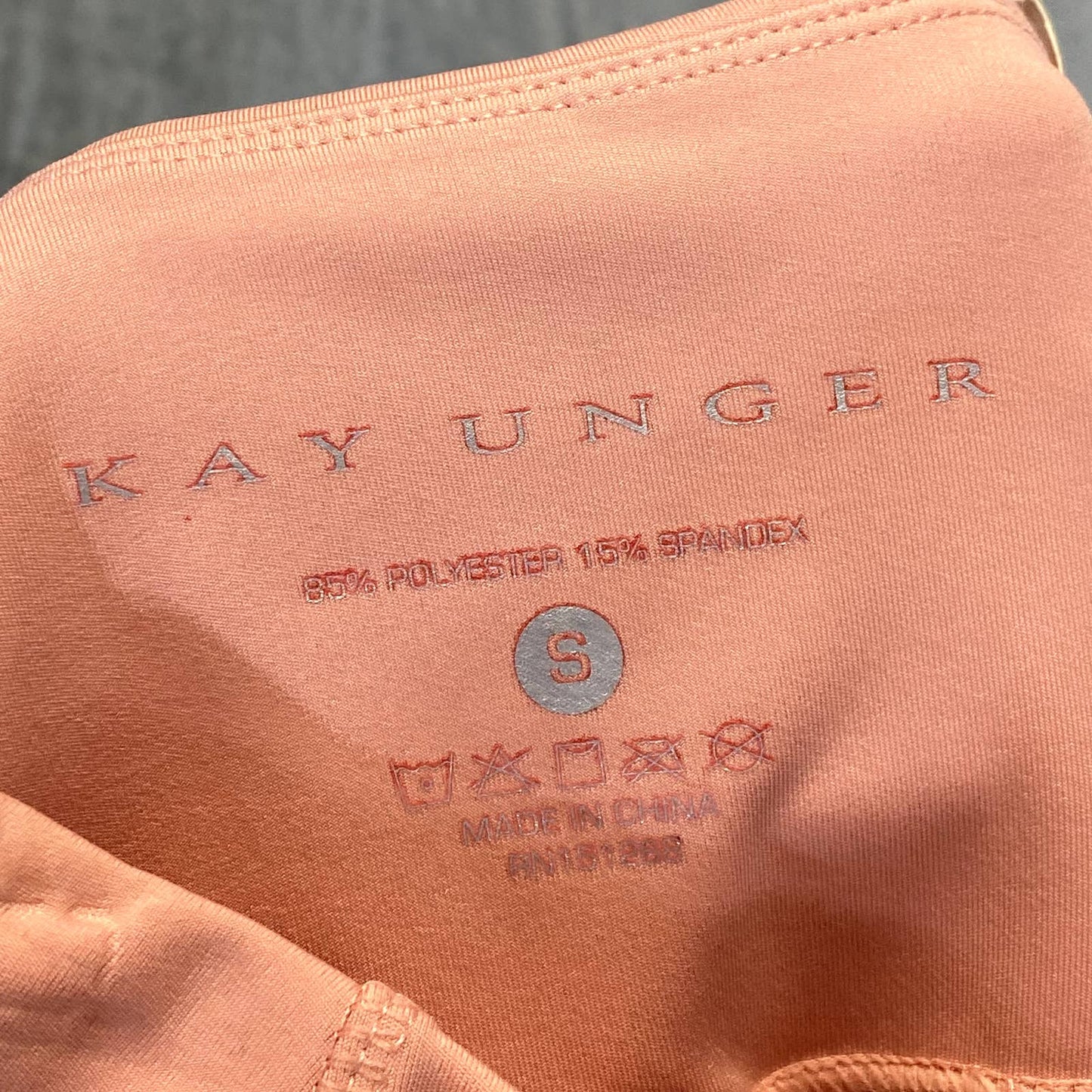 KAY UNGER Women's Peach Ruched Cuff High-Waist Media Pocket Pull-On Athletic Legging SZ S