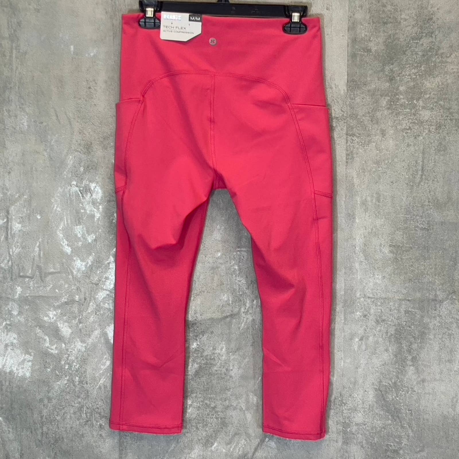 RBX Women’s Rose Pink High-Waist Flexible Active Pull-On Capri Leggings SZ M