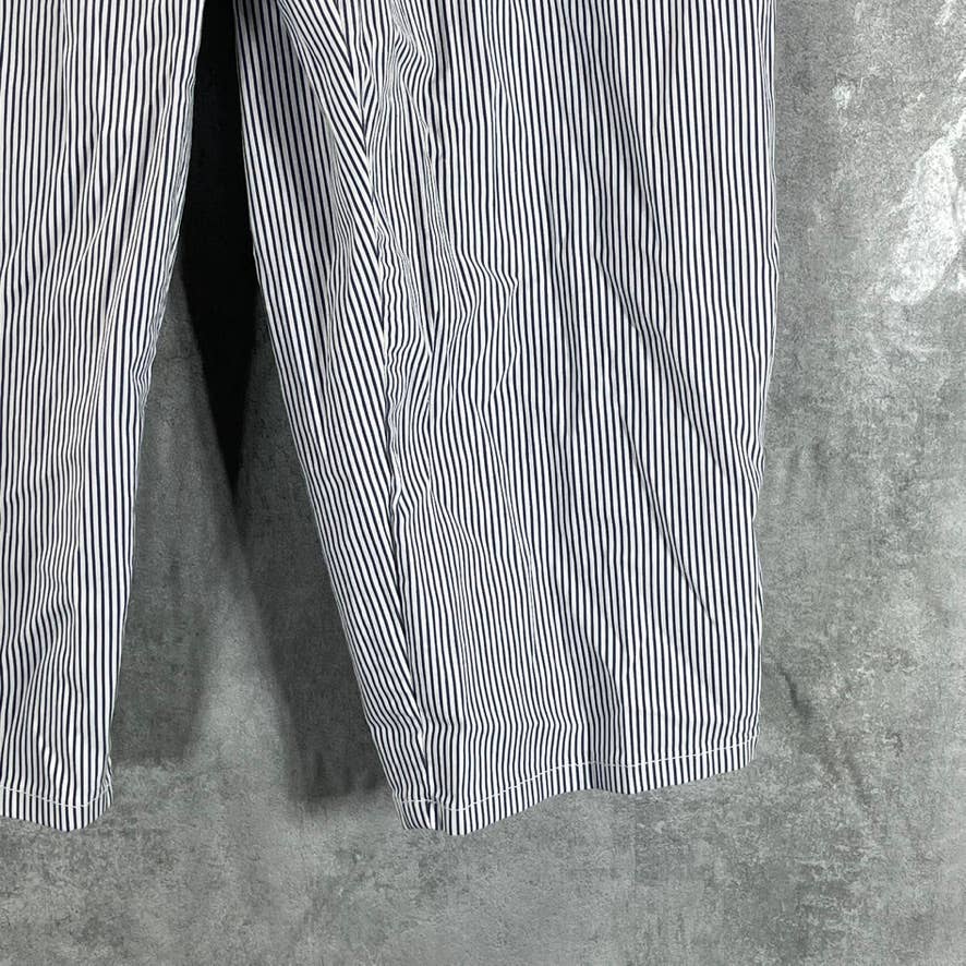 KAREN SCOTT Women's Petite Black Corded Striped Tummy-Control Capri Pants SZ 8P