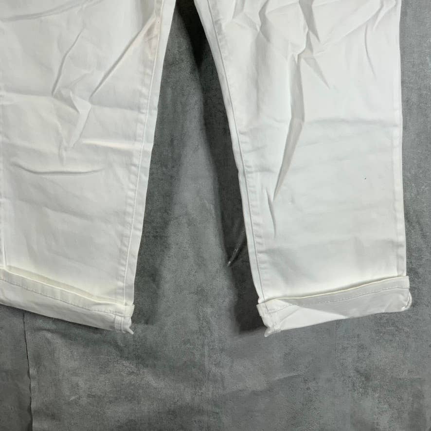 STYLE & CO Women's Bright White Mid-Rise Curvy-Fit Straight-Leg Capri Jeans SZ10