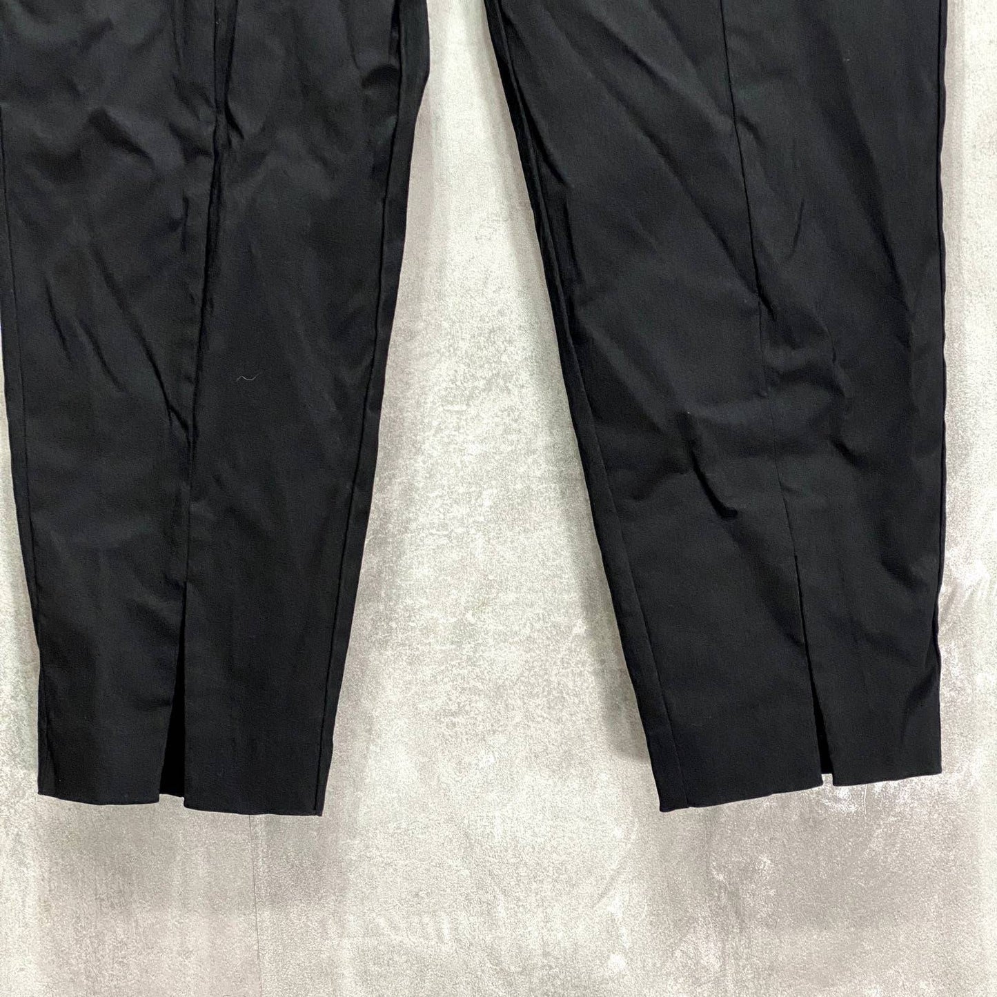 JM COLLECTION Petite Solid Black Split-Hem Tummy Control Pull-On Capri Pants SZ P/M