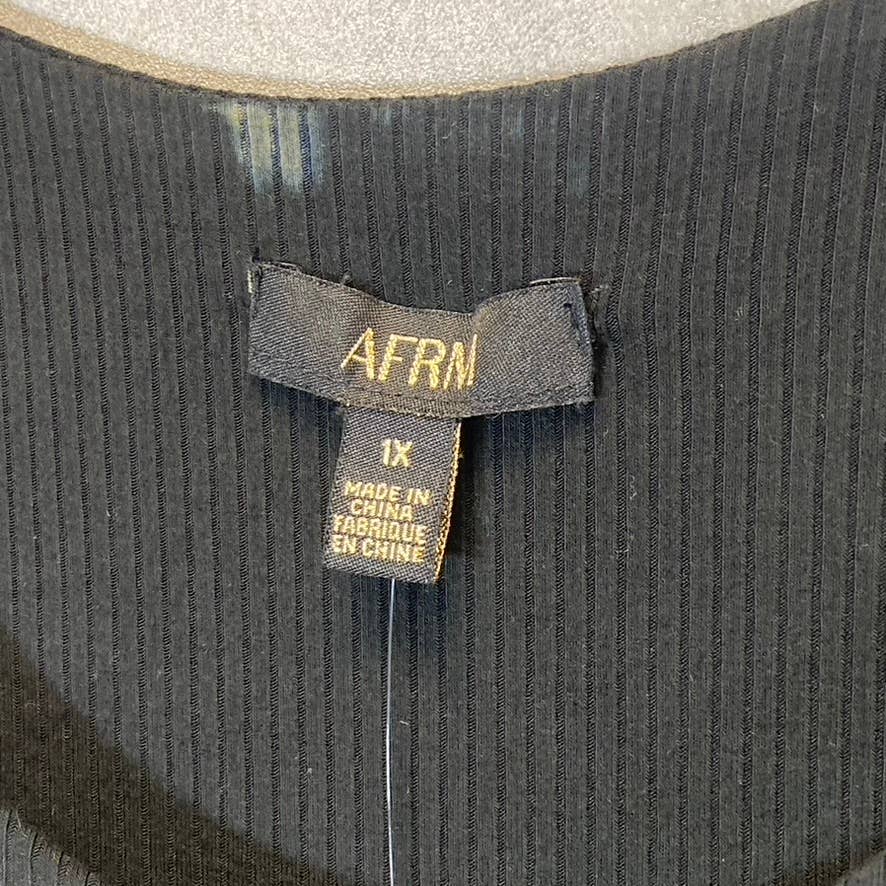 AFRM Women's Plus Size Noir Spring Spiral Ruskin Ribbed Racerback Tank Top SZ 1X