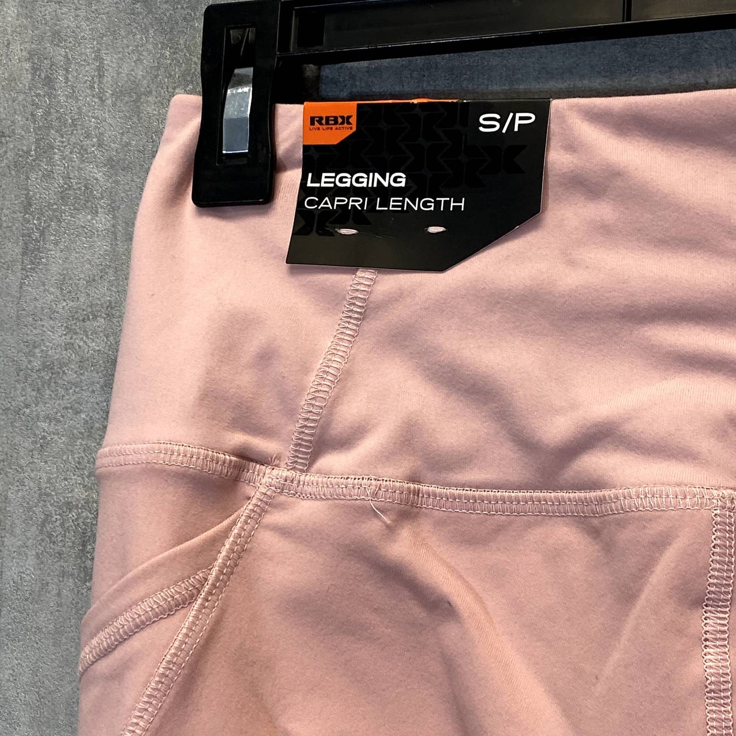 RBX Women's Think Pink 4-Way Stretch Quick Drying Pull-On Capri Leggings SZ S