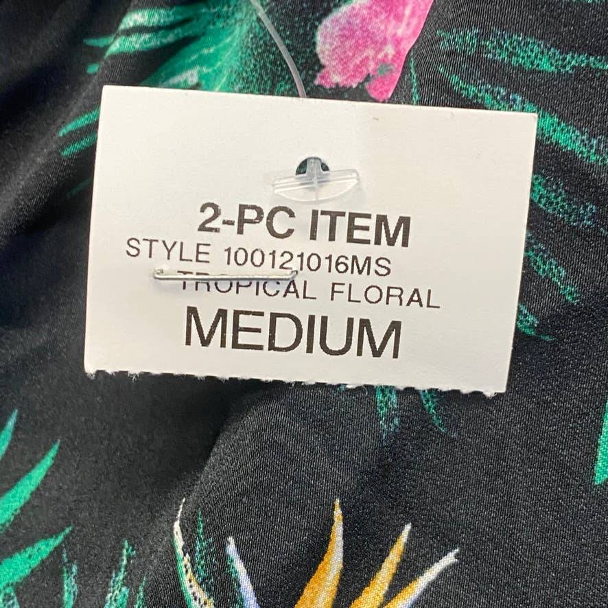 INC INTERNATIONAL CONCEPTS Women's Black Intimate Tropical-Print Pijama Shorts SZ M
