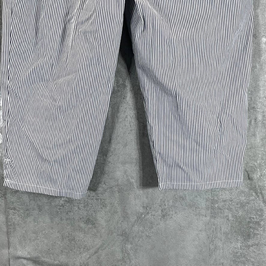 KAREN SCOTT Women's Petite Black Corded Striped Tummy-Control Capri Pants SZ 8P