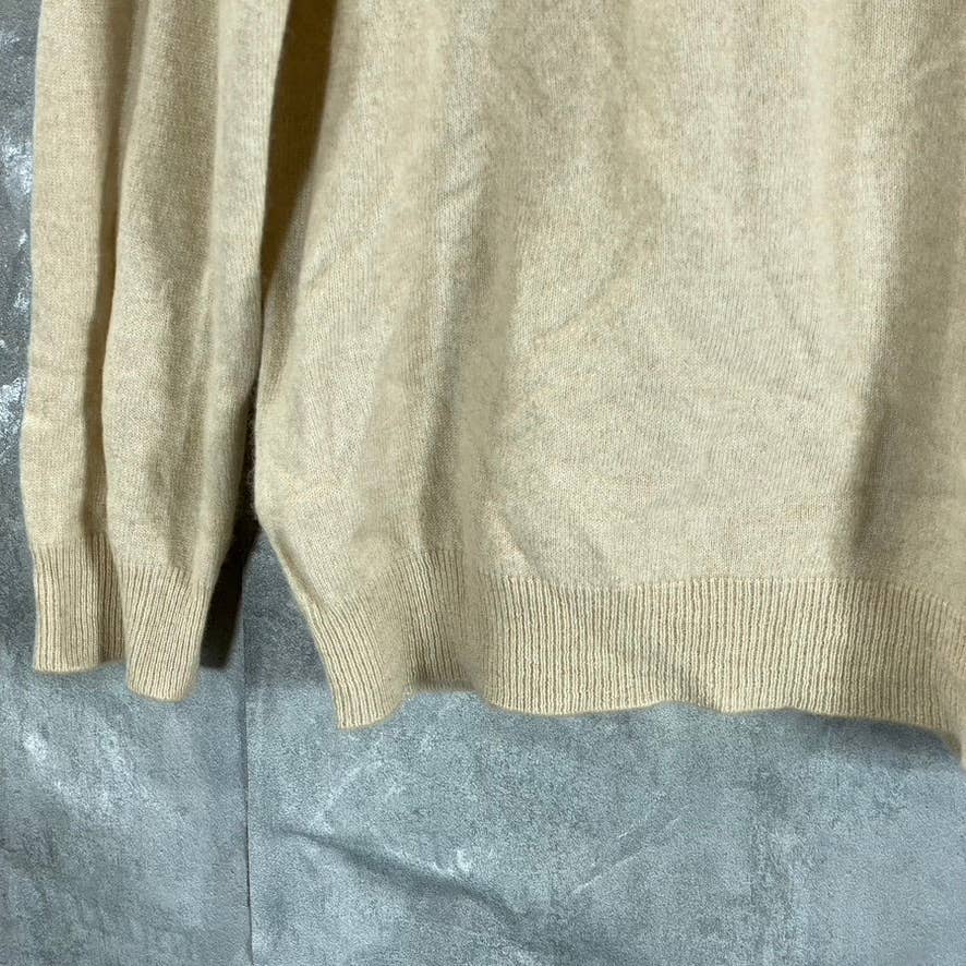 CLUB ROOM Men's Oatmeal Solid Cashmere Crewneck Pullover Sweater SZ XL