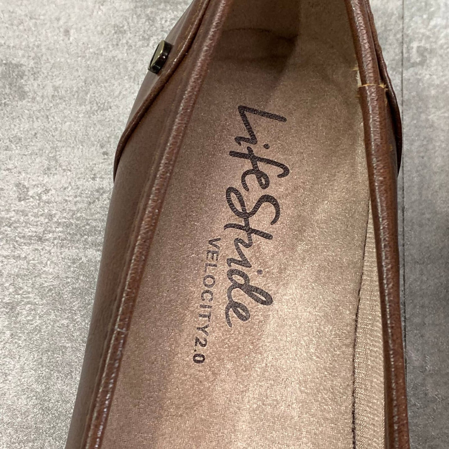 LIFESTRIDE Women's Wide Dark Tan Dusty I-Loyal Slip-On Ballerina Flats SZ 7.5W