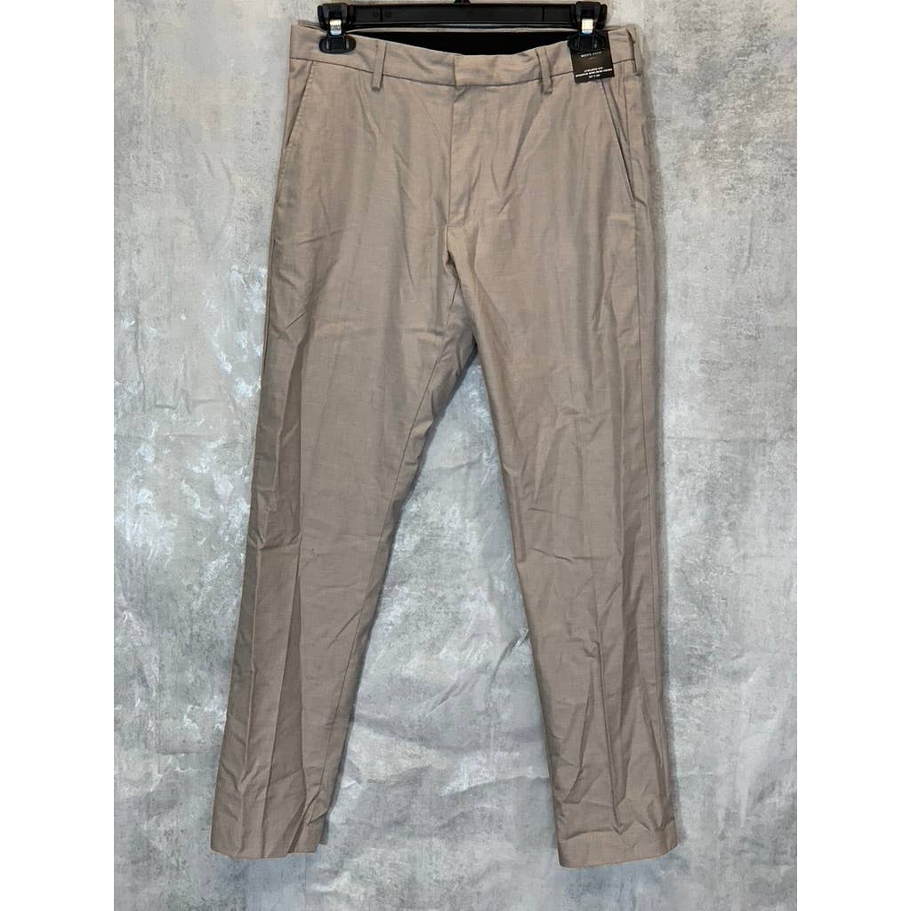 NORDSTROM Men's Grey Taupe Dobby Textured Non-Iron Athletic Fit Chino Pants SZ 33X32