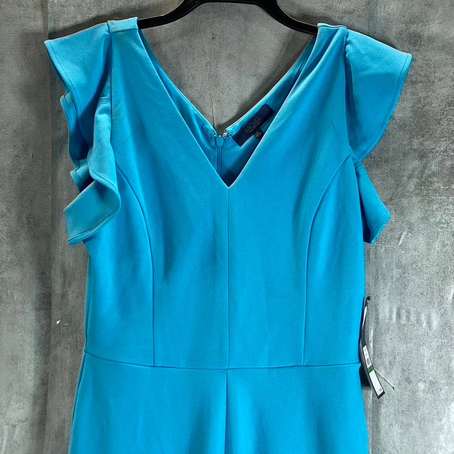 RACHEL RACHEL ROY Women's Shore Blue Ruffled-Sleeve Pocket Cropped Jumpsuit SZ L