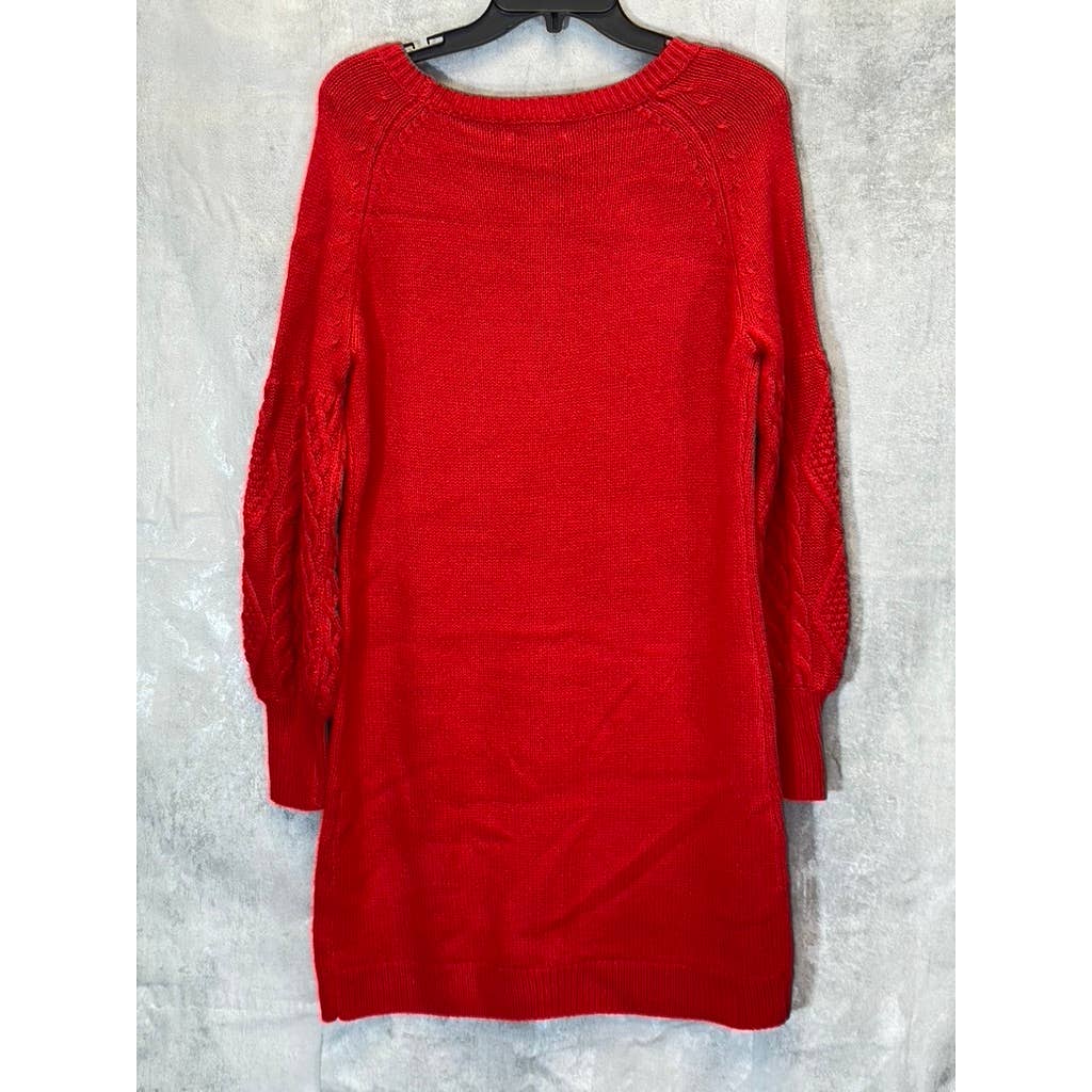 BB DAKOTA By Steve Madden Women's Crimson Red Crewneck Knit Sweater Dress SZ M