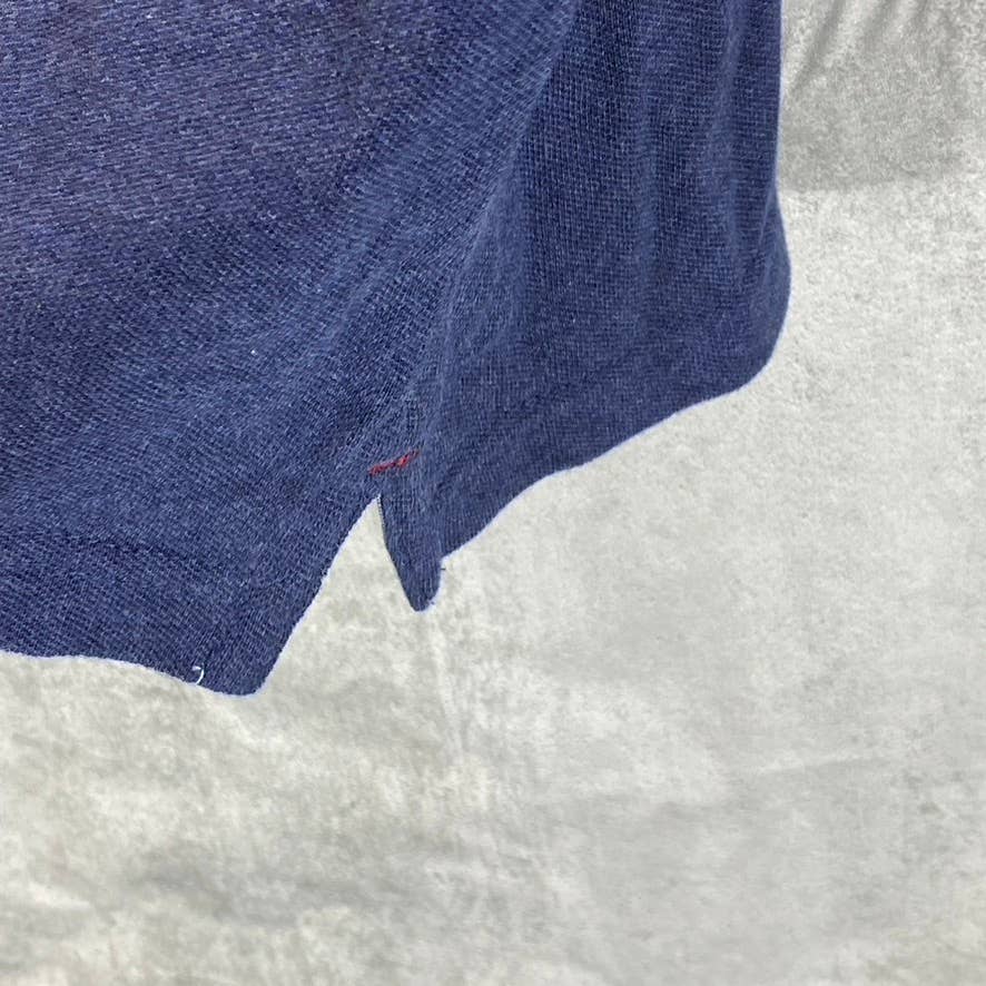 TOMMY HILFIGER Men's Navy Custom-Fit Two-Button Polo Shirt SZ L