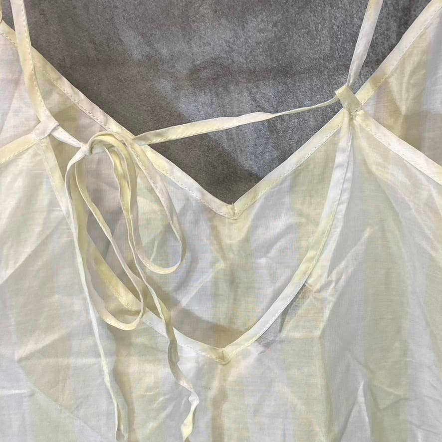 BLDWN Women's Optic White/Sunkiss Quinn Sleeveless Lightweight Silk-Blend Tank Top SZ M