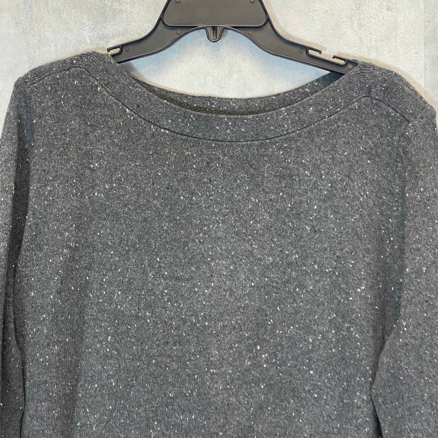 KAREN SCOTT Women's Charcoal Ballet Neck Curved Hem Pullover Tunic Sweater SZ 2XL