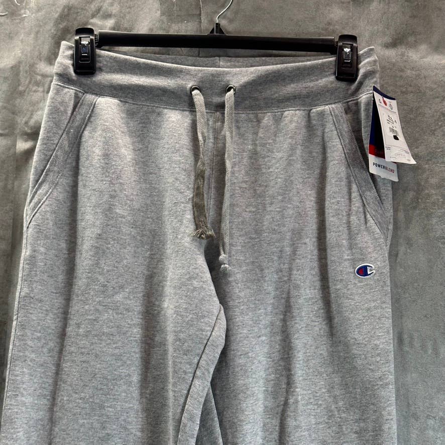 CHAMPION Women's Oxford Grey Powerblend Fleece Drawstring Waist Joggers SZ M
