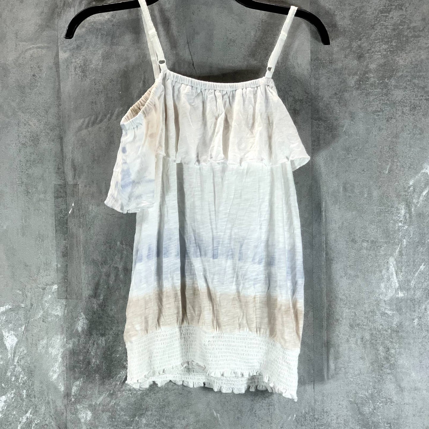 INC INTERNATIONAL CONCEPTS Women's Danielle Dye Ruffled Cold-Shoulder Top SZ S