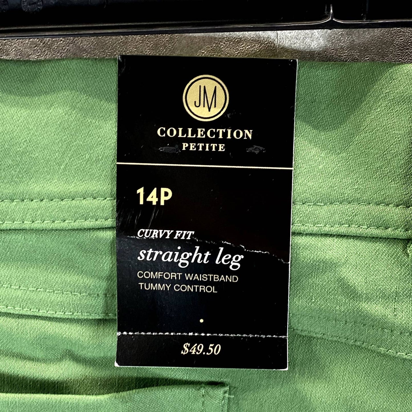 JM COLLECTION Women's Petite Pickled Tummy-Control Curvy-Fit Straight-Leg Pants