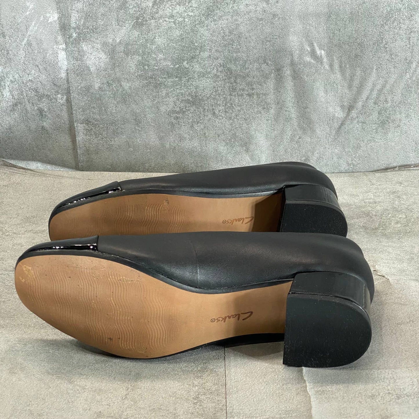 CLARKS COLLECTION Women's Black Combo Marilyn Sara Block-Heel Pumps SZ 8