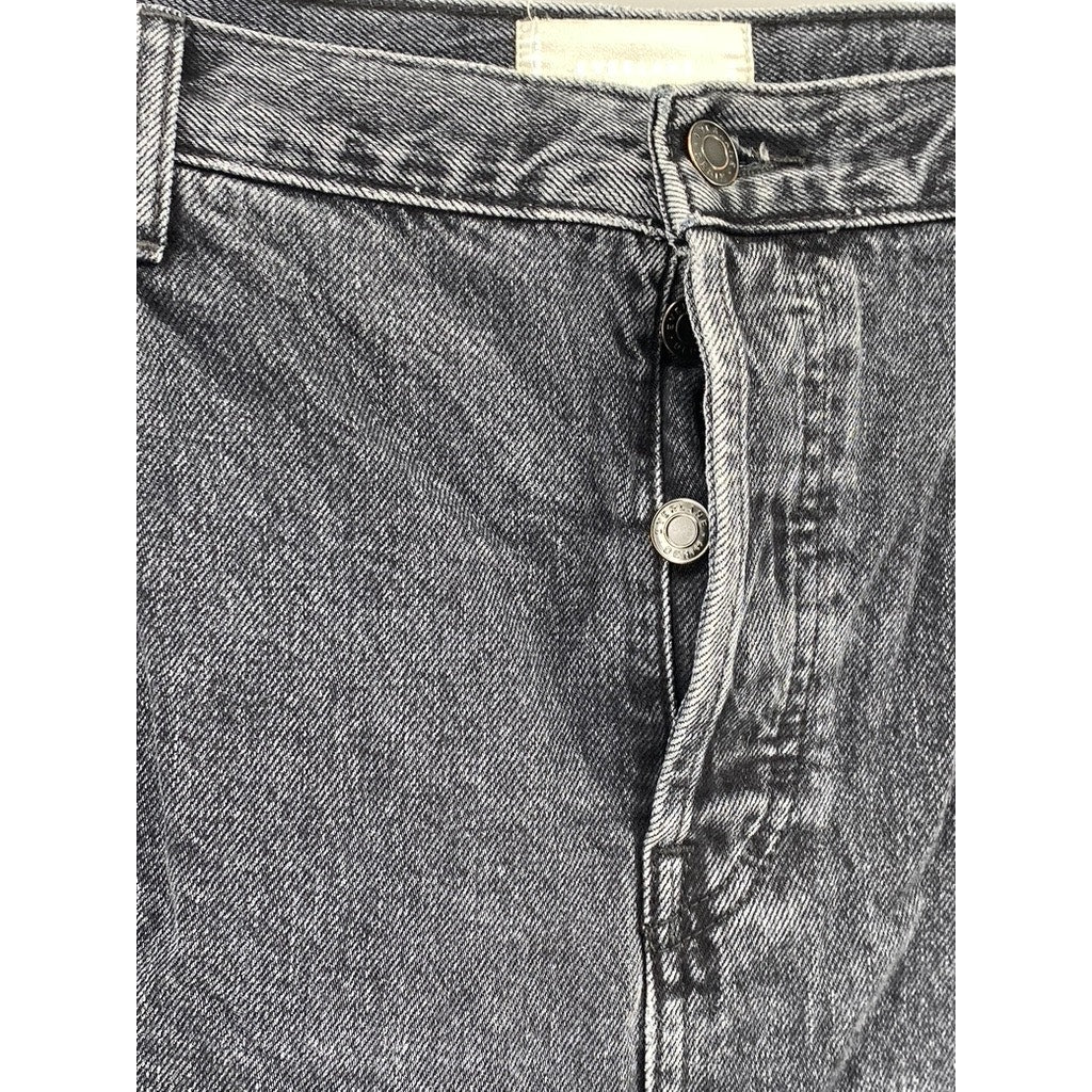 EVERLANE Women's Black Denim The Curvy 90's Cheeky Straight Ankle Jean SZ 33