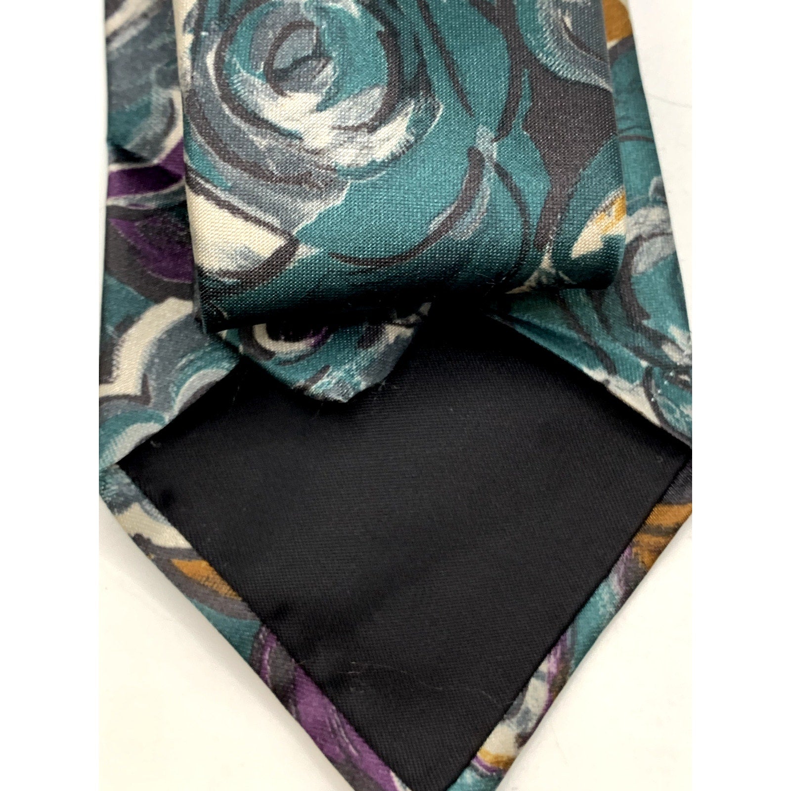 HAGGAR Men's Vintage 90's Floral Paint Abstract USA Tie