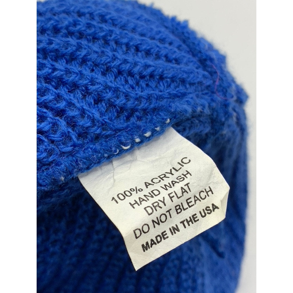 UNBRANDED Royal Blue Embroidered Ghost Knit Beanie SZ OS