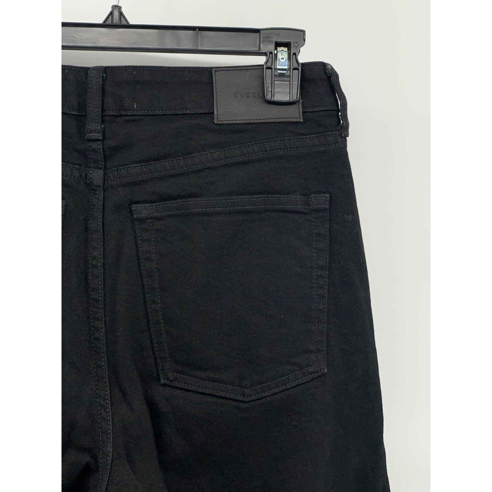 EVERLANE Women's Black Solid Denim Button-Fly The Wide Leg Ankle Jeans SZ 29