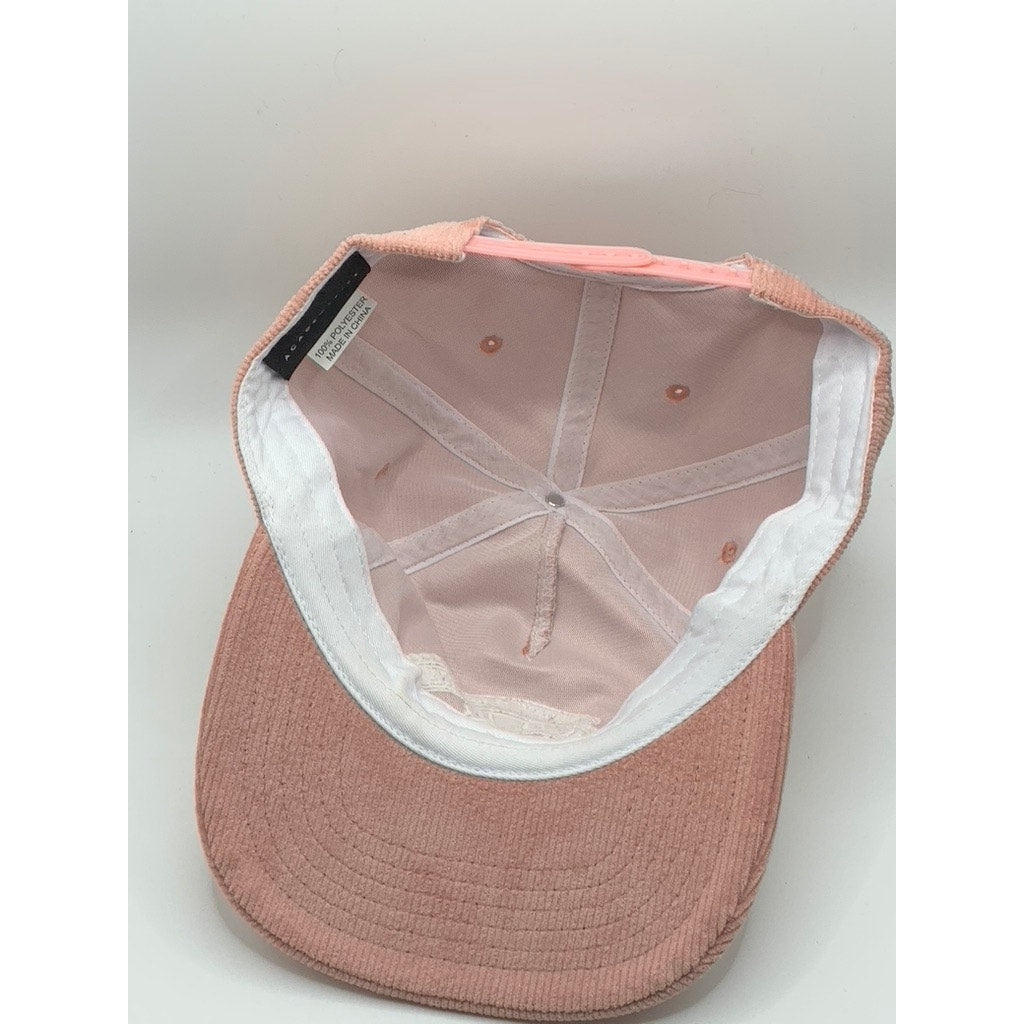 ANIMAL HOUSE Academy Fits Unisex Light Pink Embroidered Logo Corduroy Snapback