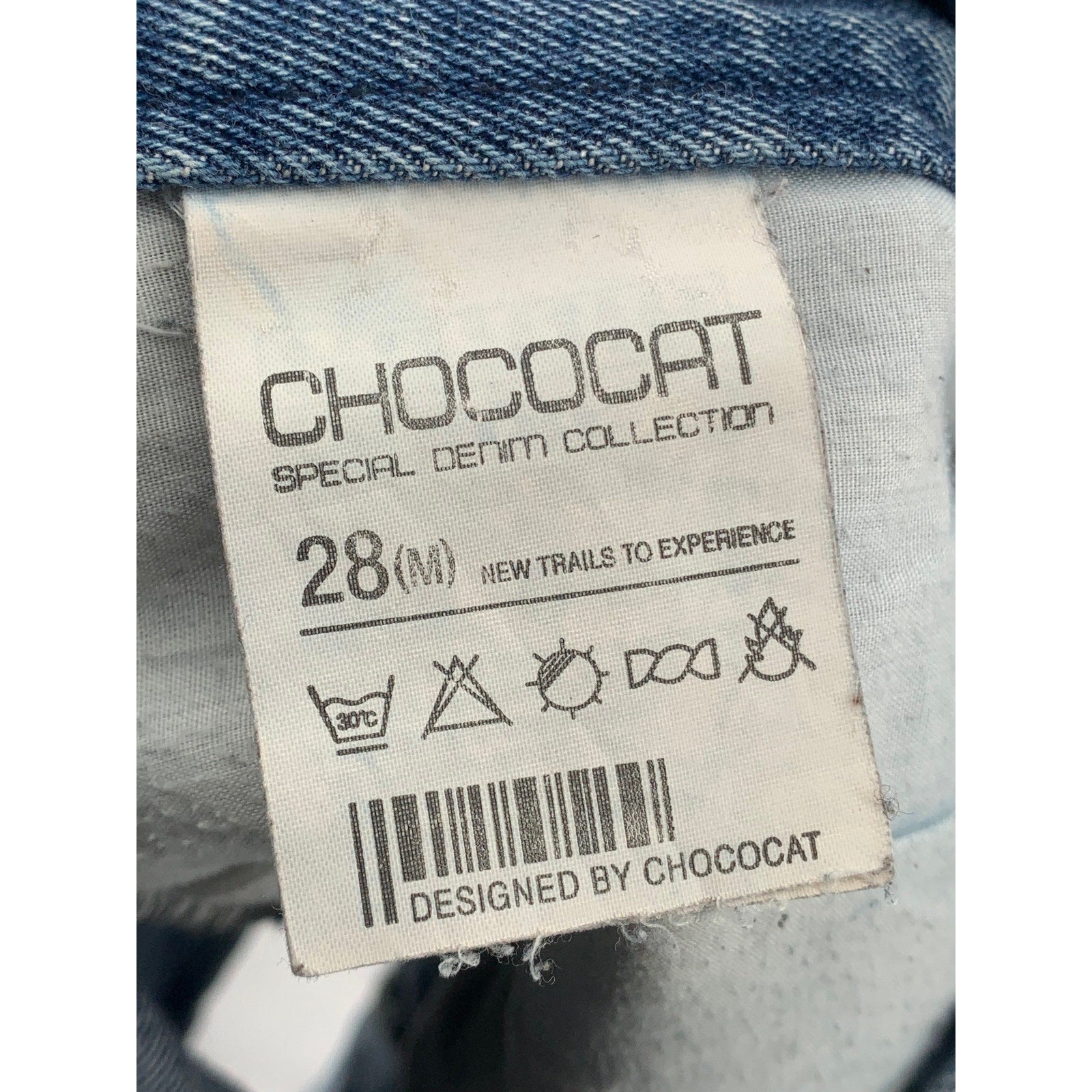 CHOCOCAT Women's Blue Denim Rolled-Hem High-Rise Shorts SZ 28(M)