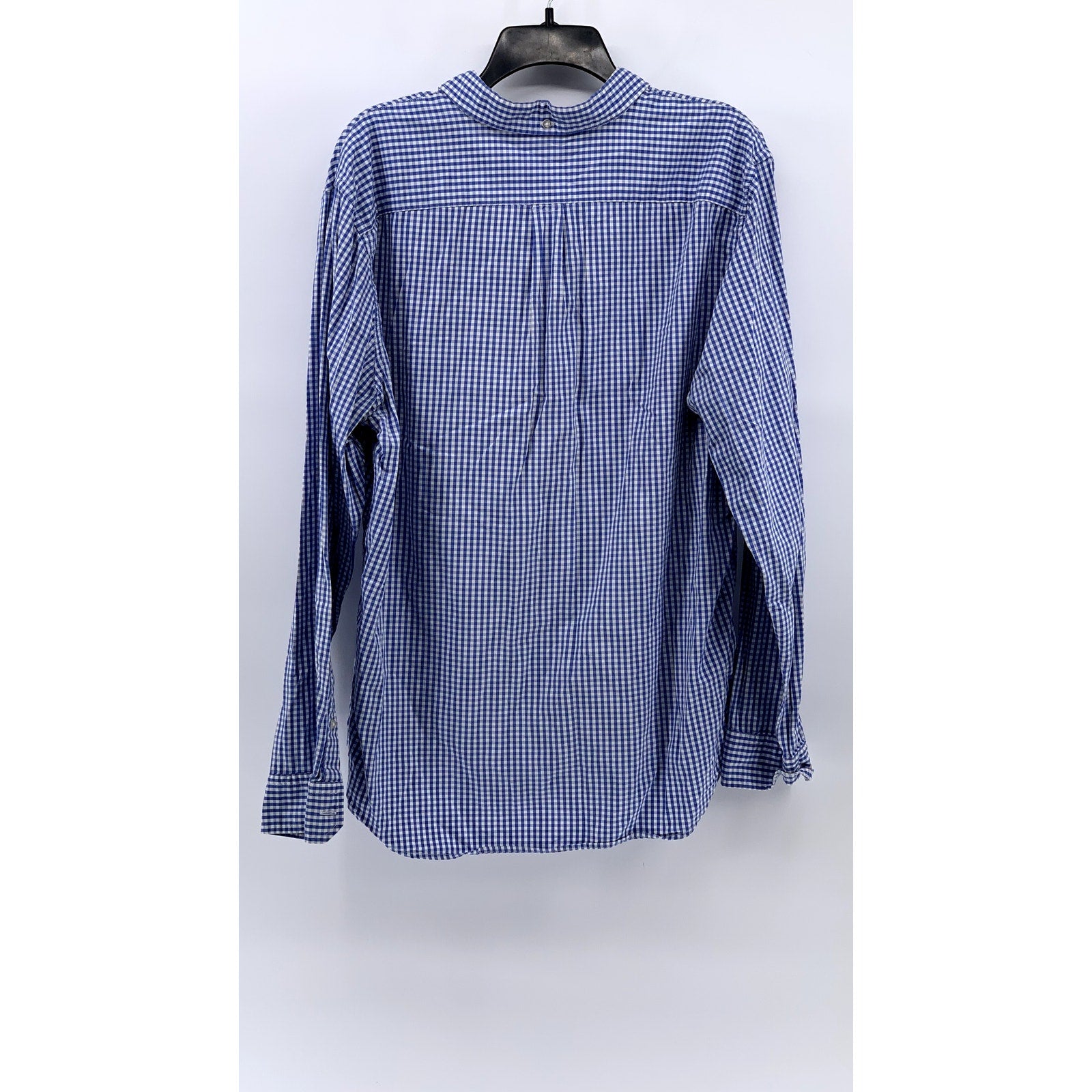 BANANA REPUBLIC Women's Blue Gingham Camden Fit Button-Up Shirt SZ L