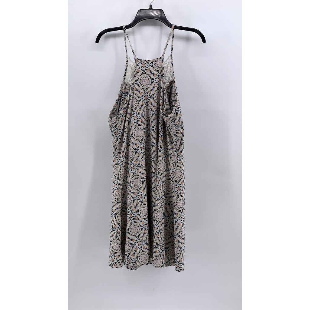 SONOMA GOODS FOR LIFE Women's Beige Printed Lace Halter Mini Dress SZ XL