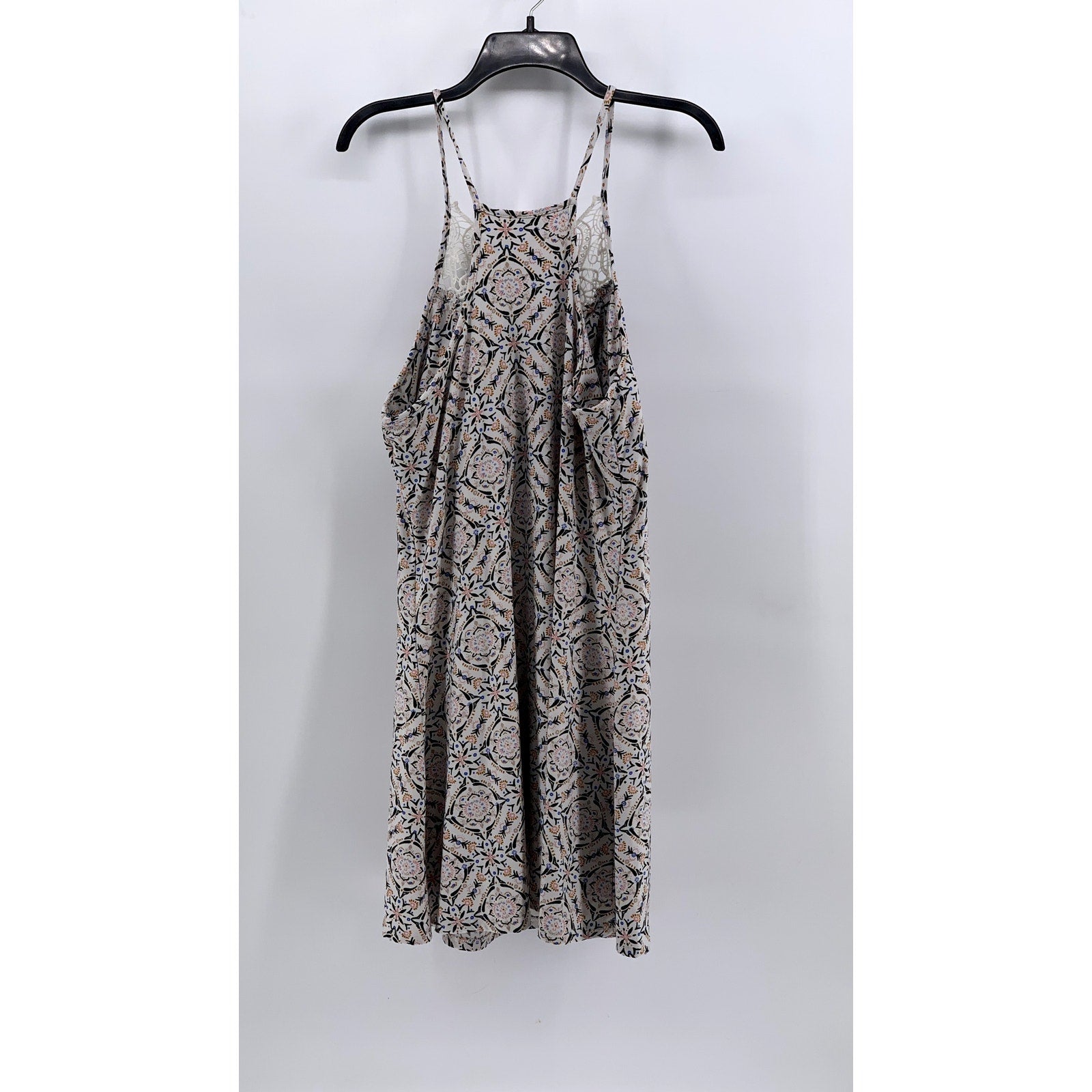 SONOMA GOODS FOR LIFE Women's Beige Printed Lace Halter Mini Dress SZ XL